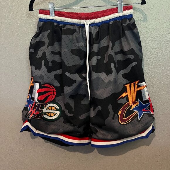 WHO CARES SUPPLY CO.  NBA Remix Heavy Mesh Hoop Basketball Shorts Black Camo  XL - Picture 1 of 10